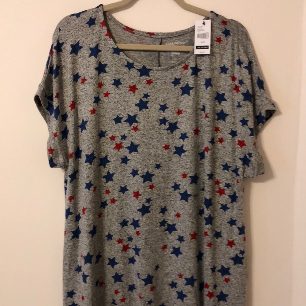 Tee top Grey with red/blue stars